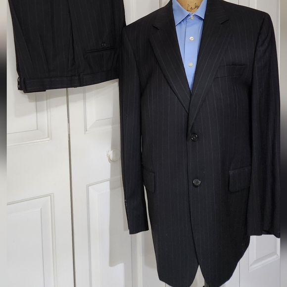 Jack Victor Suit Red Grey Pin striped suit pants 38R Men's Suit jacket 43R - Picture 4 of 11